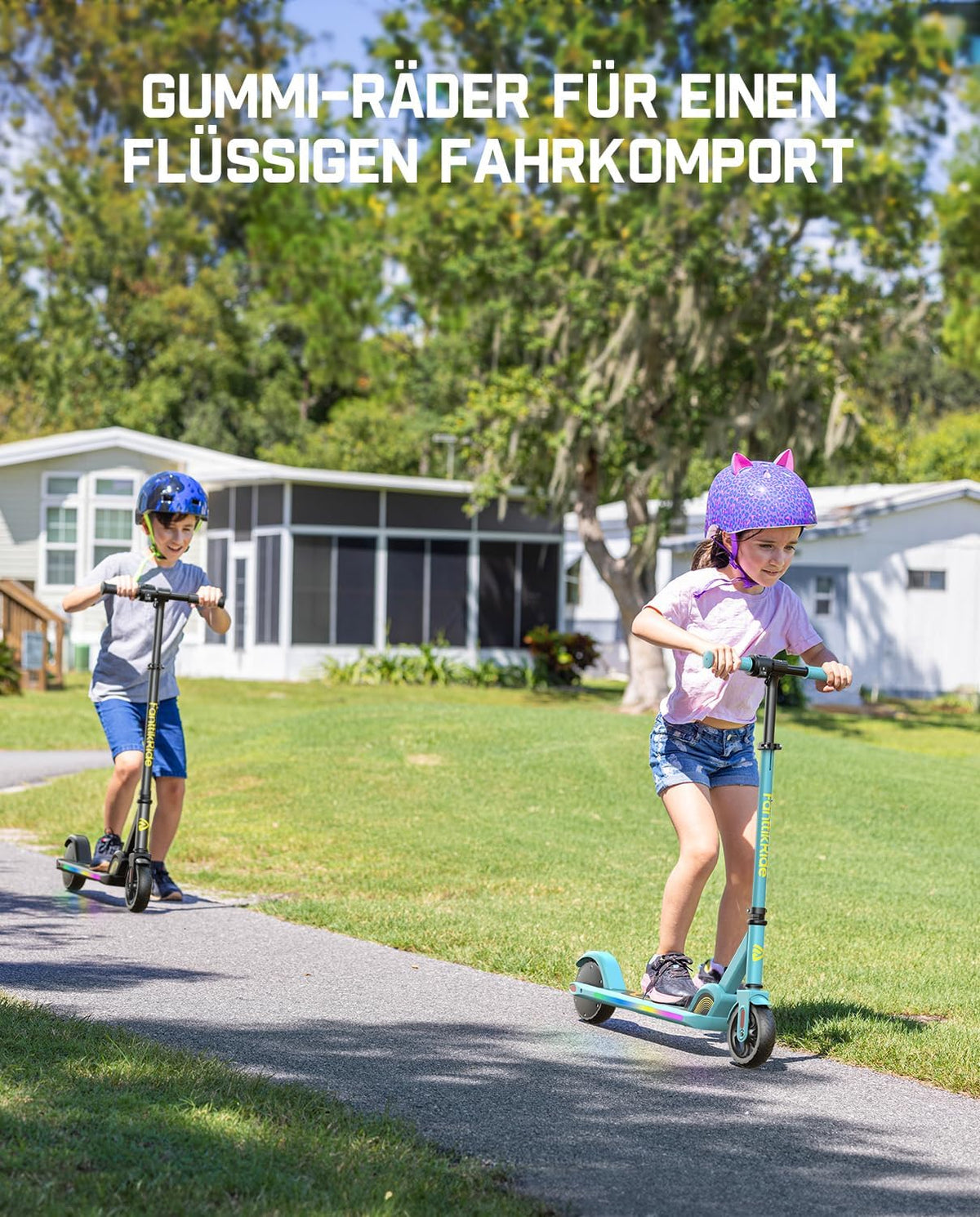 FanttikRide C9 Pro Elektrische step voor kinderen van 8-12 jaar, kleurrijke regenboogverlichting, 8/12/16 km/u, 8 km bereik, led-display, in hoogte verstelbaar, opvouwbaar, voor jongens en meisjes