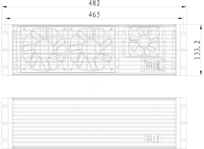 Rack Chassis 19" 3U Zwart – Rackbehuizing – Serverbehuizing – Rackkast – ATX Behuizing – 1 Mm Behandeld Staal – 3 X 80 Mm Ventilatoren