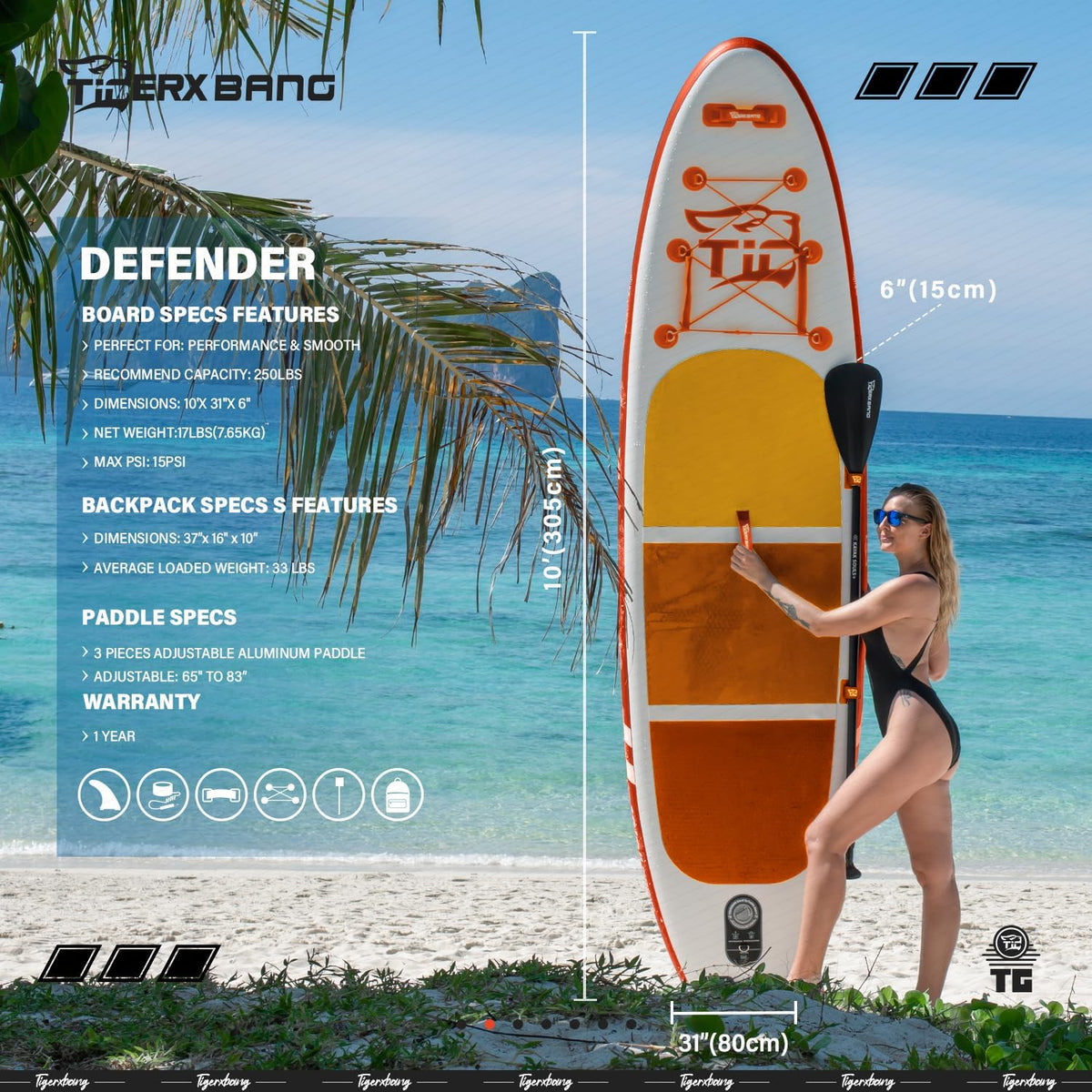 <font dir="auto" style="vertical-align: inherit;"><font dir="auto" style="vertical-align: inherit;">        Inflatable Stand Up Paddleboards 305 x 76 x 15 cm with high-quality stand-up board accessories, all-round paddleboards for adults/children, Defende