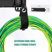 Gereedschapsrek - Gereedschapwand - Gereedschaphouder - Wandhouder - voor Tuingereedschap - Elektrisch Gereedschap - met 4 Paneele - 12 Haken - Veelzijdige Haakconfiguratie - Robuust - voor Garage - Tuin - 162 cm - Zwart