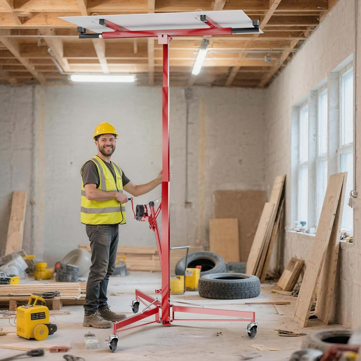 Platenlift XXL set - montagehulp XXL 350 cm + verlengstuk 140 cm - tot max. 465 cm en 68 kg
