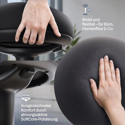 Ergonomische Bureaukruk – Schommelkruk – Wiebelkruk – Zitkruk – Balanskruk – 2-In-1 Zit- En Stahulp – In Hoogte Verstelbaar