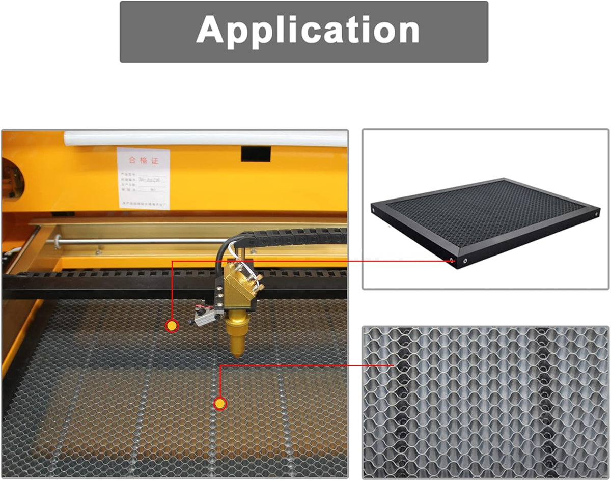 TEN-HIGH Werkbank in honingraatvorm voor CO2-lasersnijmachine en graveermachine (600 mm × 400 mm × 22 mm)