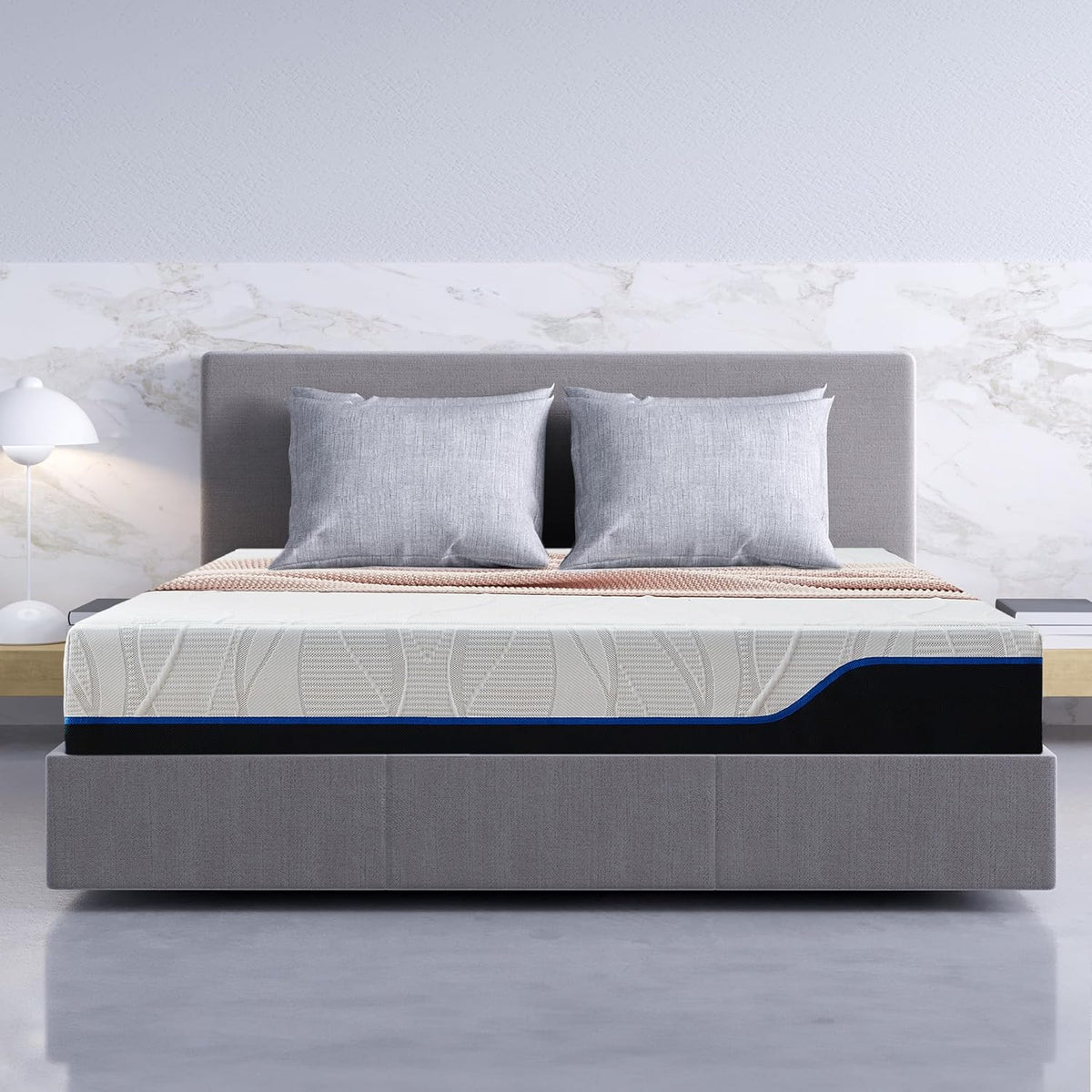 Traagschuim Matras – Visco Matras – Gel Matras – Slaapmatras – Drukverlichtend Matras – 100 x 200 cm – Verkoelende Gel-laag – Bewegingsisolatie