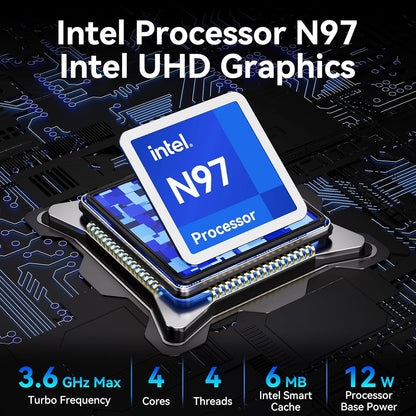 Intel NUC 14, voor ASUS NUC 14 NUC14MNK Essential Mini PC, CPU N97, 16 GB RAM, 512 GB SSD, Win 11 Pro, Wi-FI 6E, BT 5.3, professionele desktop voor onderwijs, TPE/KMO & Edge Computing