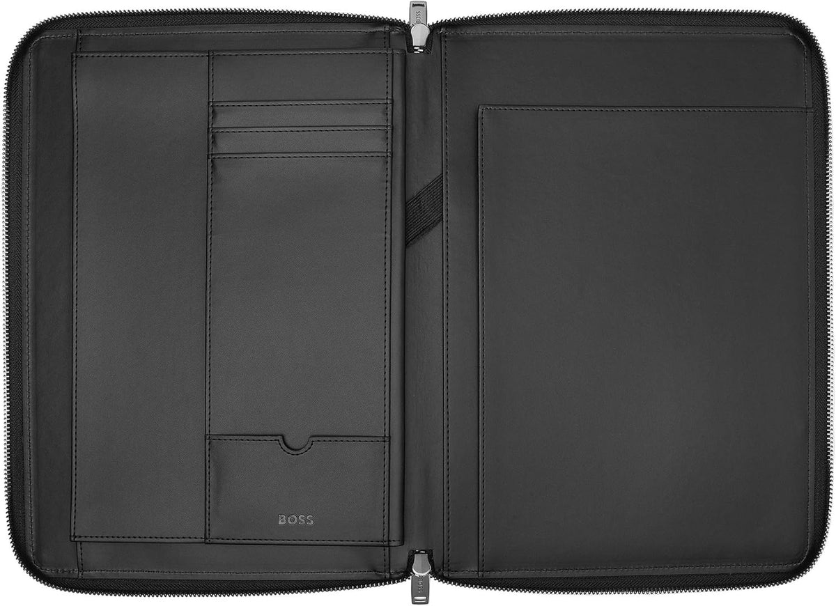 HUGO BOSS Monogram Conference Folder L Black