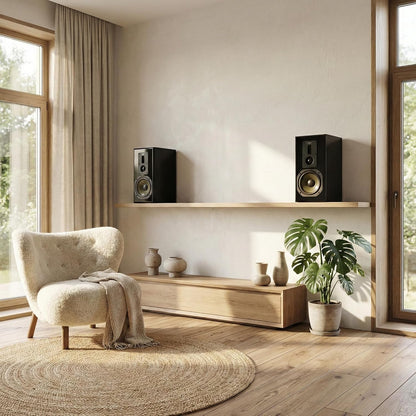 Dynavoice Definition DM-6 II Zwart – HiFi Boekenplank Luidsprekers Passief 6,5 Inch Kevlar, 2 Tweeters Ribbon + Soft Dome, X-Change Systeem, 35-32.000 Hz, 120W, 6 Ohm – Set van 2.