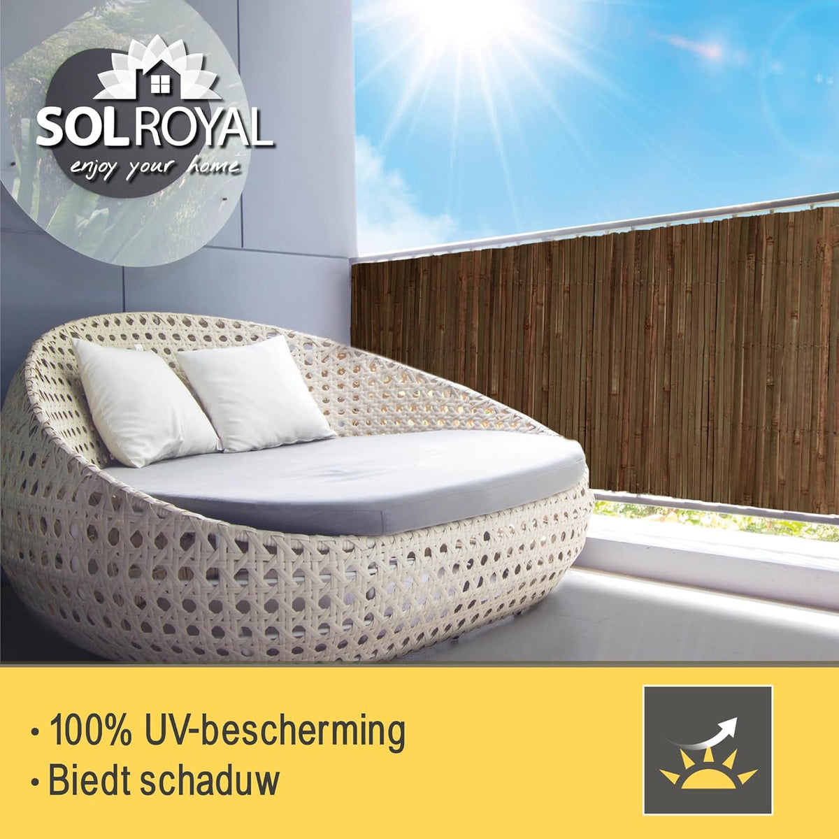 Bamboe Privacyscherm Donkerbruin 200 x 600 cm – Bamboemat – Tuinscherm – Balkonscherm – Inkijkbescherming – 100% Natuurlijk Bamboe – Weerbestendig ĸ