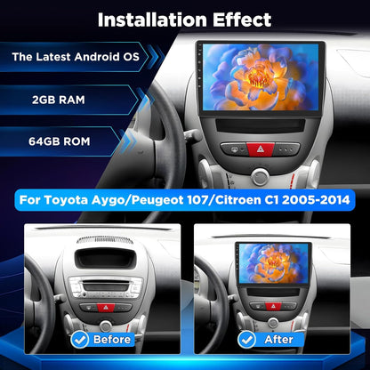 Autoradio – Android Autoradio – Auto Radio – Multimedia Radio – 1-DIN Radio – 10 Inch Touchscreen – Draadloos CarPlay & Android Auto