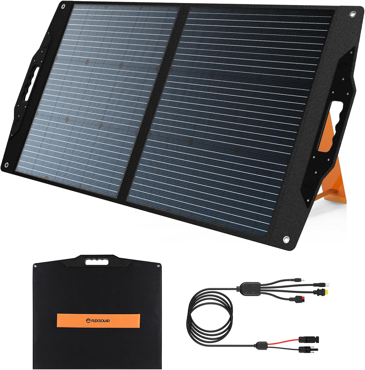 Draagbaar Zonnepaneel – Opvouwbaar Zonnecelpaneel – Flexibel Solar Paneel – Mobiel Zonnepaneel – 100W Vermogen – USB-A QC 3.0 & USB-C PD 60W – Compatibel Met Powerstations – Lichtgewicht & Weersbestendig