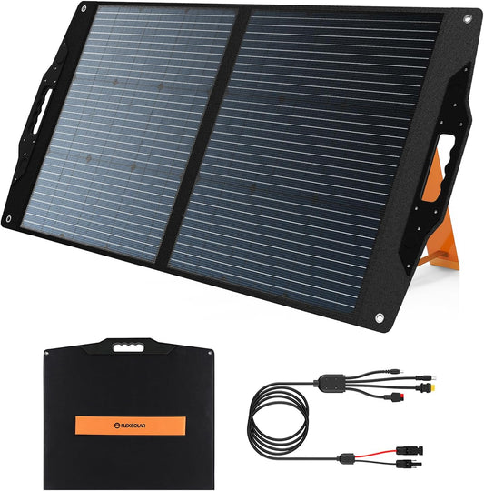 Draagbaar Zonnepaneel – Opvouwbaar Zonnecelpaneel – Flexibel Solar Paneel – Mobiel Zonnepaneel – 100W Vermogen – USB-A QC 3.0 & USB-C PD 60W – Compatibel Met Powerstations – Lichtgewicht & Weersbestendig