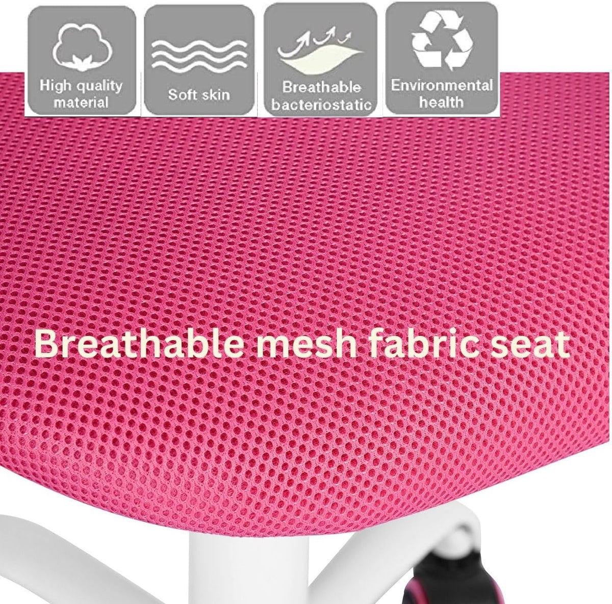 FurnitureR 2 stuks Home Office-stoel, ergonomische verstelbare hoogte draaibare rolstoel, computerstoel voor thuis, kantoor en studie, metaal, roze, turquoise, 38,5 cm x 40 cm x 75-87 cm