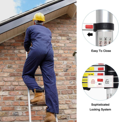 Todeco - Telescopische ladder, Opvouwbare Ladder - Maximale belasting: 149,7 kg - Standaard/Certificering: EN131-12ft, FREE Carry bag, EN 131