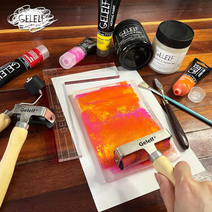 Gel Printing Plate Set - 5" x 7" gewaardeerd 6-pack herbruikbare gel plaat monoprinting tools, ideaal voor kaarten maken, journaling, scrapbooking, kunstlessen en prenten workshops
