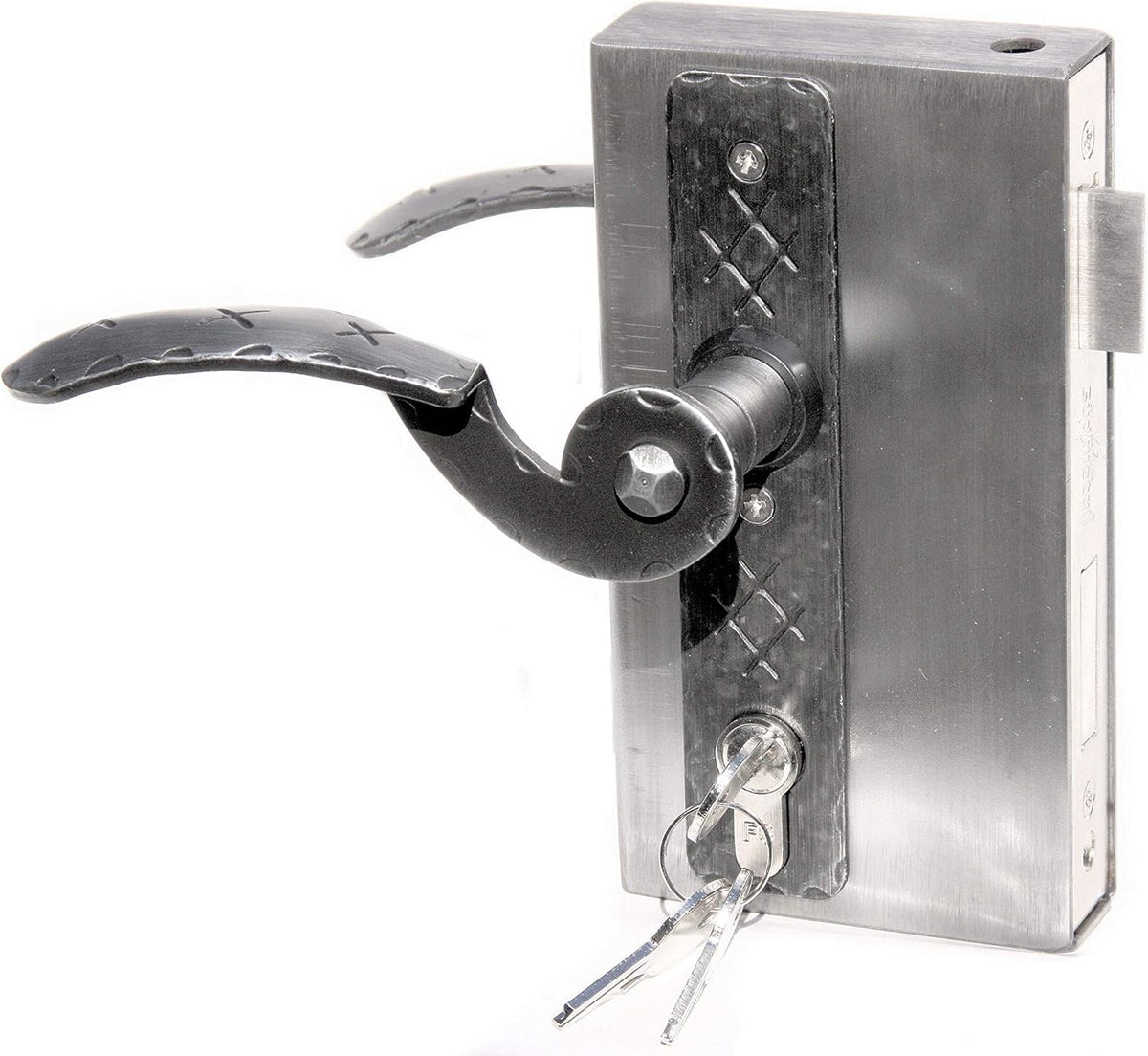Box slot slot kast 30 mm voor het lassen in tuindeur - complete set - incl. drukknop, korte plaat, PZ profielcilinder