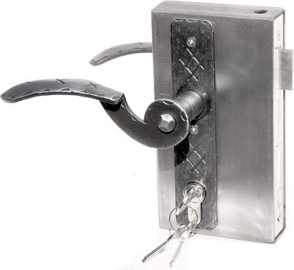 Box slot slot kast 30 mm voor het lassen in tuindeur - complete set - incl. drukknop, korte plaat, PZ profielcilinder