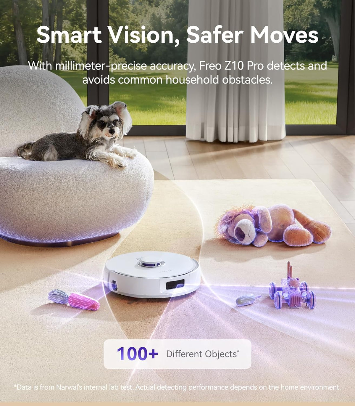 NARWAL Freo Z10 Pro Robotstofzuiger en Dweil, 18500Pa, CarpetFocus 2.0, DualFlow 2.0 Anti-klit voor Haren, Uitschuifbare Dweil, LDS Radarnavigatie, 75℃ Warm Water Zelfreiniging, Zelfreinigend