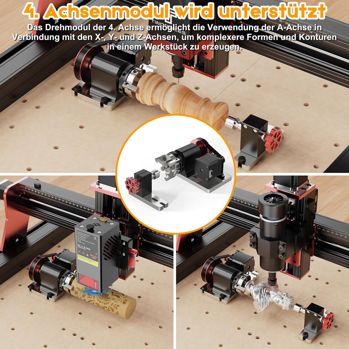 Twotrees TTC450 PRO CNC-freesmachine, 3-assige CNC-houtfrees, CNC-frees voor hout en acryl, 90% gemonteerd, werkbereik: 460 x 460 mm