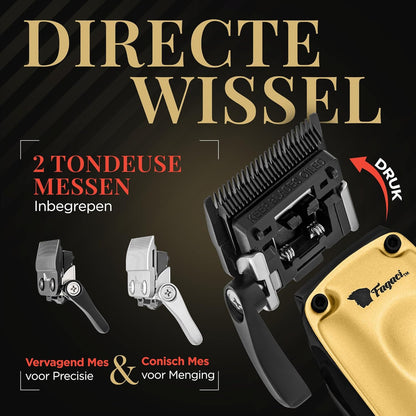 Fagaci Professionele Tondeuse voor Mannen met Superieure Precisie, Borstelloze Motor Kappers Tondeuse en Trimmer Set, 5X Langere Scherpte, Draadloze Haarknipset voor Kappers