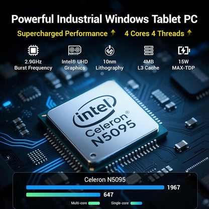 Panel PC Tablet All in One-HEIGAOLAPC Panel Tablet PC Win11 Pro, 15.6 Inch Industrial Touch Screen Monitor Computer, Celeron N5095, 8GB Ram 128GB ROM, 1920*1080 IPS, USB3.0*4, RS232, LAN, HDMI - QUORE