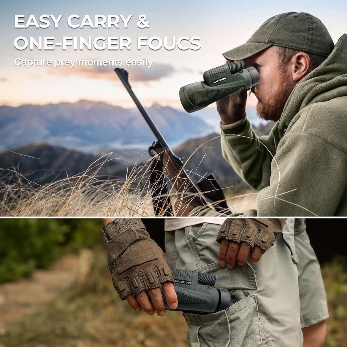 12x56 HD Monocular Telescope with Smartphone Adapter, Upgraded Tripod, Hand Strap - High Power Monocular with Clear Low Light Vision for Star Watching - Lightweight Monocular for Bird Watching Hunting