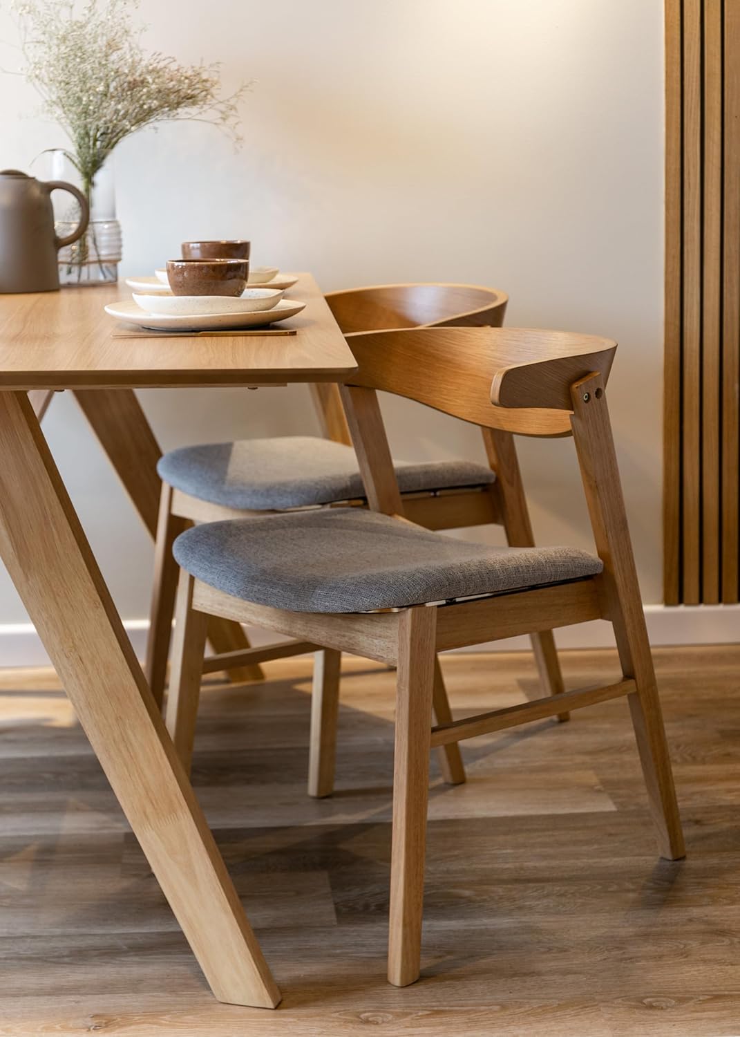 Selsey Panize Stoel, Engineered Wood, Natuurlijke Eiken, 50,5 cm Lengte