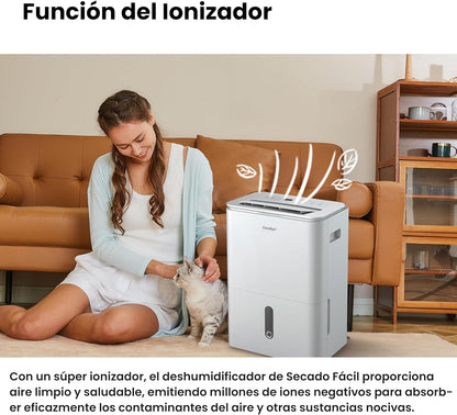 Luchtontvochtiger – Ontvochtiger – Vochtvreter – Luchtontvochtigingsapparaat – Vochtverwijderaar – Voor 37-52 M² – 20 Liter/Dag, 4 Modi, App-Bediening