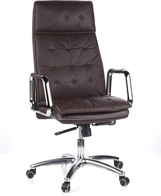 Bureaustoel – Draaistoel – Managersstoel – XXL Bureaustoel – Kantoorstoel – Nappalederen Bekleding – Ergonomisch Ontwerp – Synchroon-mechanisme
