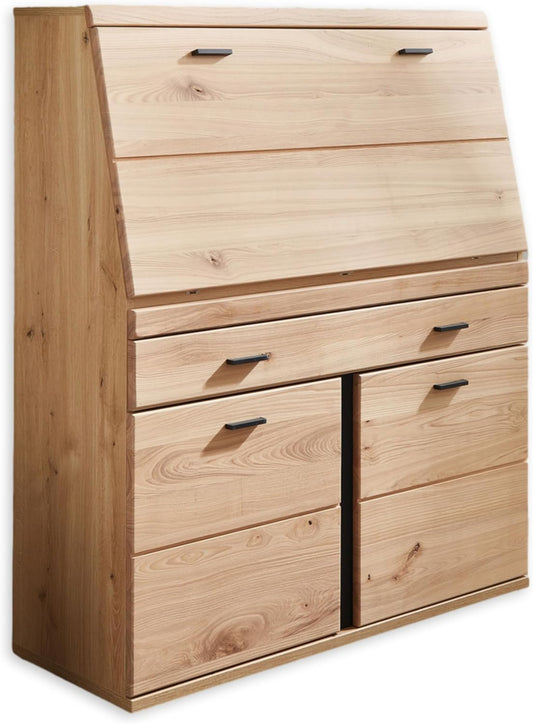 Secretaire – Bureau – Computertafel – Schrijfmeubel – Kast – FSC-gecertificeerd Altesche Hout – Compact Ruim Werkblad – Old Artisan Oak Look