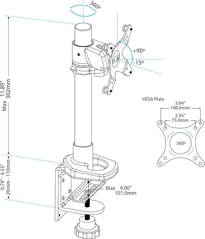 <font dir="auto" style="vertical-align: inherit;"><font dir="auto" style="vertical-align: inherit;">        StarTech.com Single Monitor Arm - For Monitors up to 30 lbs (14 kg) - VESA Mount - Adjustable Computer Monitor Stand (ARMPIVOT)       </font></font