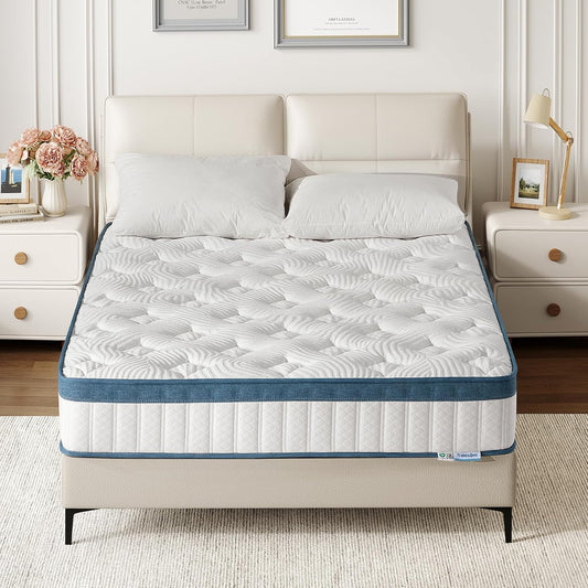 Tribesigns Mattress, 160 x 200 cm, Height 25 cm, Pocket Spring Mattress, Medium Hardness H3, 7-Zone Orthopaedic Mattresses with Oeko-Tex Certified (140 x 200 x 25 cm)