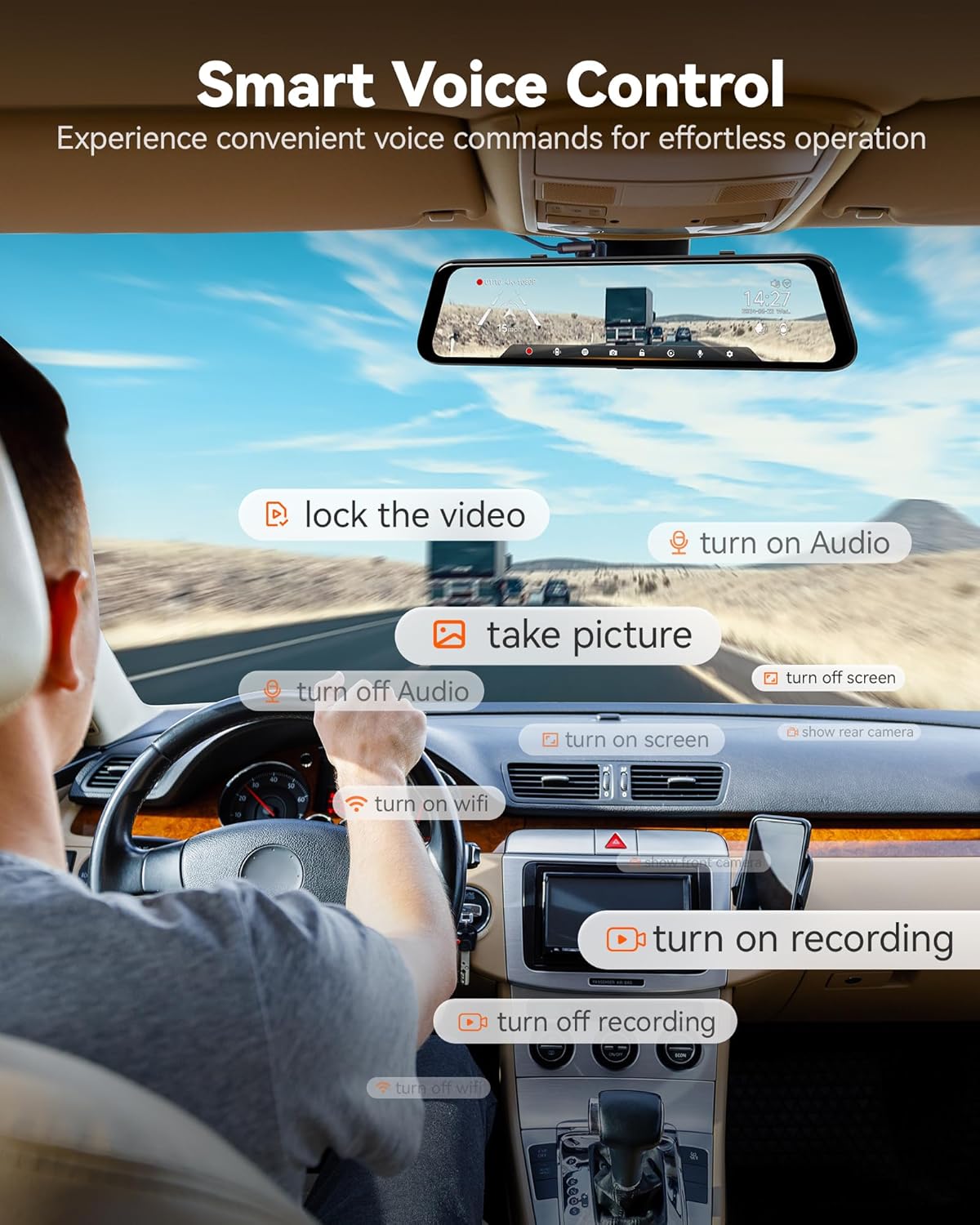 Dashcam Spiegel – Auto Camera – Rearview Camera – 4K Dashcam – Rijhulpsystemen – 12 Inch Touchscreen – Geavanceerde ADAS Veiligheidssystemen - QUORE