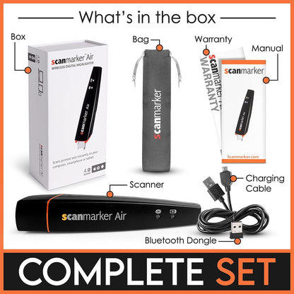 ScanMarker Air Bluetooth-scannerpen, inclusief OCR, tekstvertaling en spraakweergave