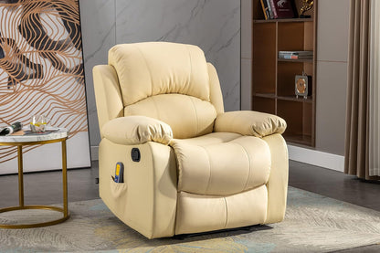 Astan Hogar Relaxstoel met handmatige helling (nulwandsysteem), massage en thermotherapie, model Ramón AH-AR30910CR, crèmekleurig