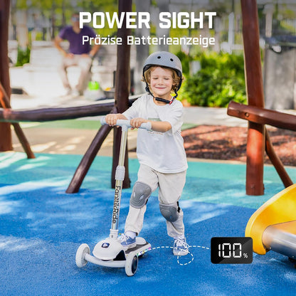 FanttikRide K9 Pro Elektrische step voor kinderen, 3/6/10 km/u, AI-snelheidsmodus, Type-C snel opladen, 5 verlichtingsmodi, verstelbaar stuur, voor kinderen tot 60 kg