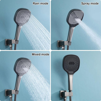 Douchekraan – Douchemengkraan – Thermostaatkraan – Doucheset – Regendouche – Geborsteld Goud – Thermostatisch Met 40°C Instelling – Inclusief 30x20 cm Regendouche