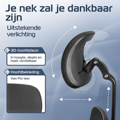 Ergonomische Bureaustoel – Kantoorstoel – Gaming Stoel – Werkstoel – Draaistoel – Verstelbaar Mesh-Stof – Stevig Stalen Frame Tot 150 kg