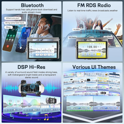 4G+64G 8 Core Qualcomm Car Radio for Toyota Corolla Verso AR10 2004-2009 with Wireless Carplay & Android Auto, 9 Inch Car Stereo with WiFi/GPS/Bluetooth 5.1/FM RDS Radio