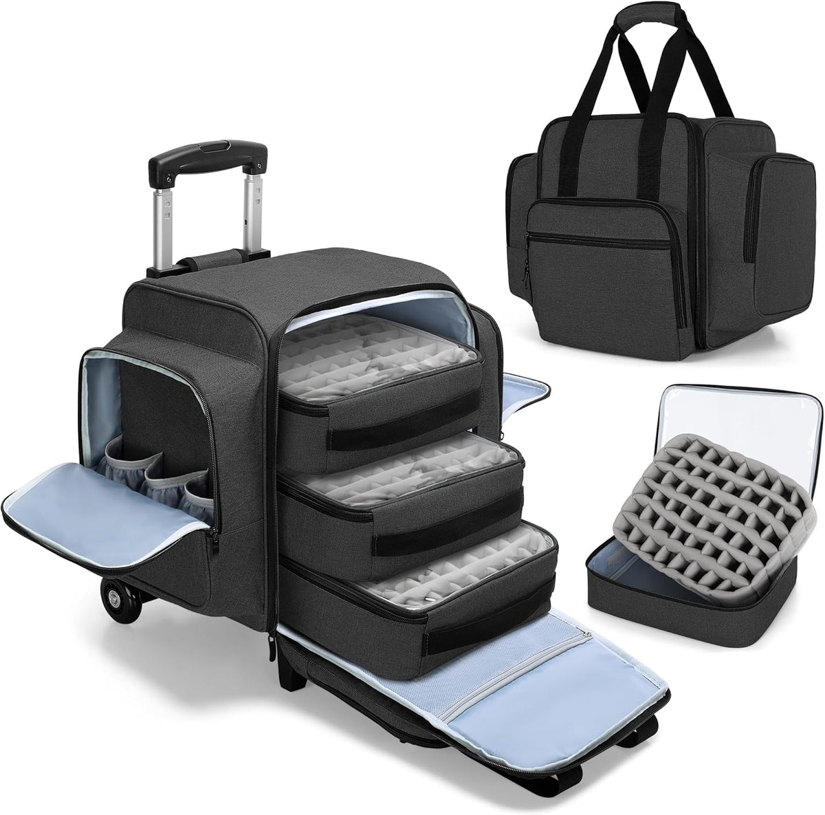 BAFASO Cosmetische tas trolley voor nagellak, zwart, 15 ml (1er Pack), Praktisch