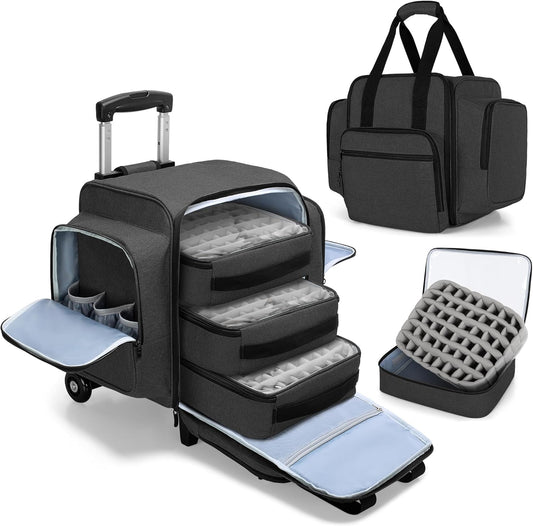 BAFASO Cosmetische tas trolley voor nagellak, zwart, 15 ml (1er Pack), Praktisch