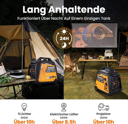 MaXpeedingrods Inverter, stroomgenerator, 3500 W, LPG/benzine, 4-takt, USB en 230 V stopcontact, generator op gas, digitaal, stil en licht, noodstroomaggregaat