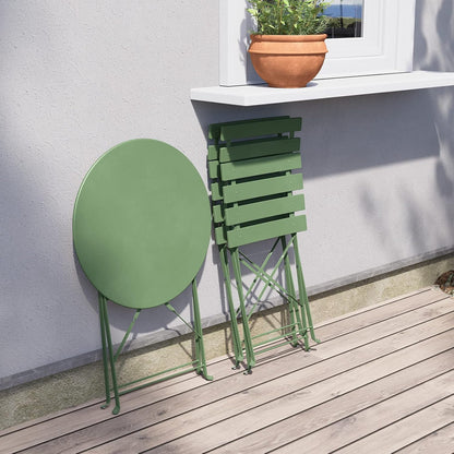 Grand patio Bistro Set 3-delig, tuinmeubelset, zitgroep, 2 stoelen en 1 tafel, inklapbaar, balkonset voor binnenplaats, tuin, buiten (groen)