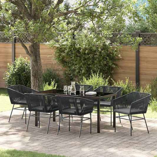 Gecheer Set van 4 zwarte PE-rotan standaard duurzame tuinstoelen, tuinstoelen, tuinmeubelset, tuinstoelen voor tuinen, binnenplaatsen, balkons, restaurants, 3380922 - QUORE