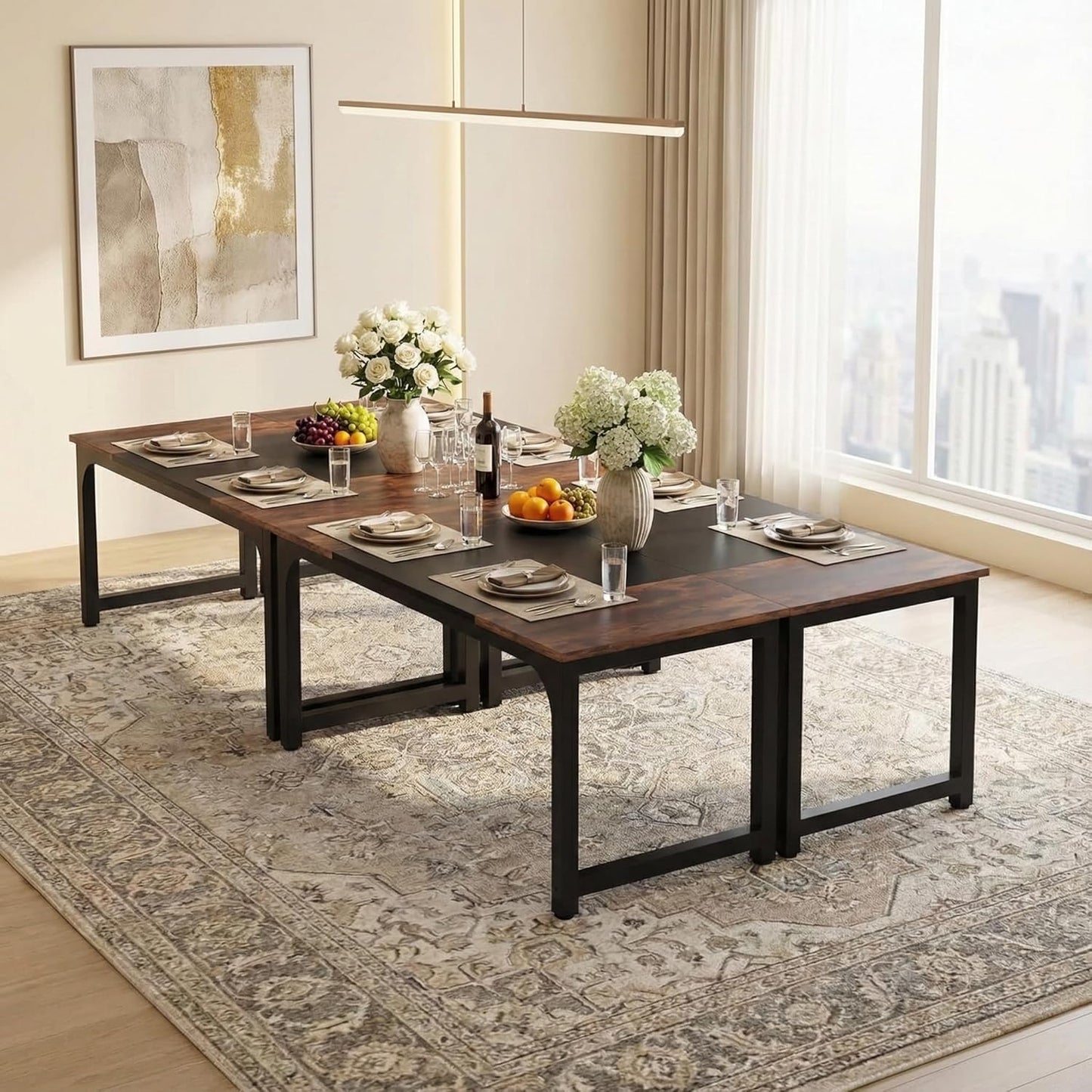 Eettafel – Rechthoekige Tafel – Industriële Eettafel – Dining Table – Grote Eetkamertafel – 180x80 cm – Robuust Houten Blad – Stabiel Metalen Frame