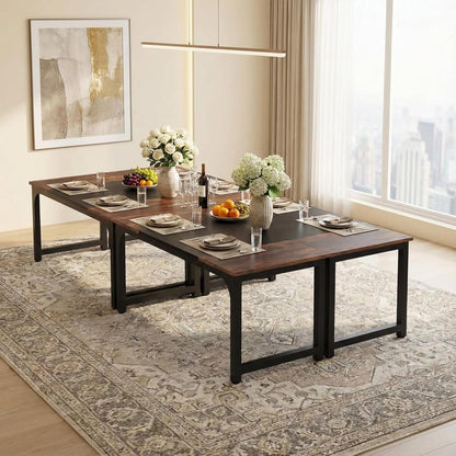 Eettafel – Rechthoekige Tafel – Industriële Eettafel – Dining Table – Grote Eetkamertafel – 180x80 cm – Robuust Houten Blad – Stabiel Metalen Frame