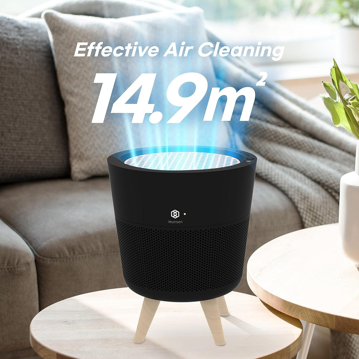 Luchtzuiveraar – Luchtreiniger – Luchtfilter – Luchtzuiveringsapparaat – Luchtreiniging – Zwart – H13 True HEPA-filter – 4-traps filtersysteem