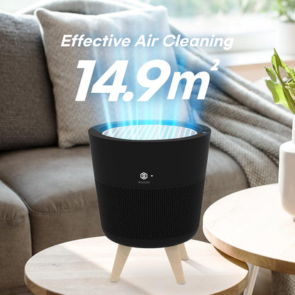 Luchtzuiveraar – Luchtreiniger – Luchtfilter – Luchtzuiveringsapparaat – Luchtreiniging – Zwart – H13 True HEPA-filter – 4-traps filtersysteem