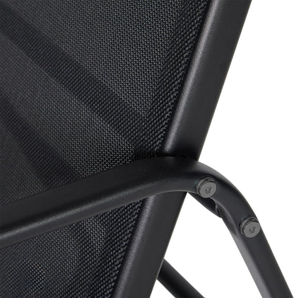 Brixy Tuinset - Loungeset - Tuinmeubelen - Tuinbank - Tuinstoelen - Tuintafel - Glazen blad - 4 Persoons - Zwart/Antraciet