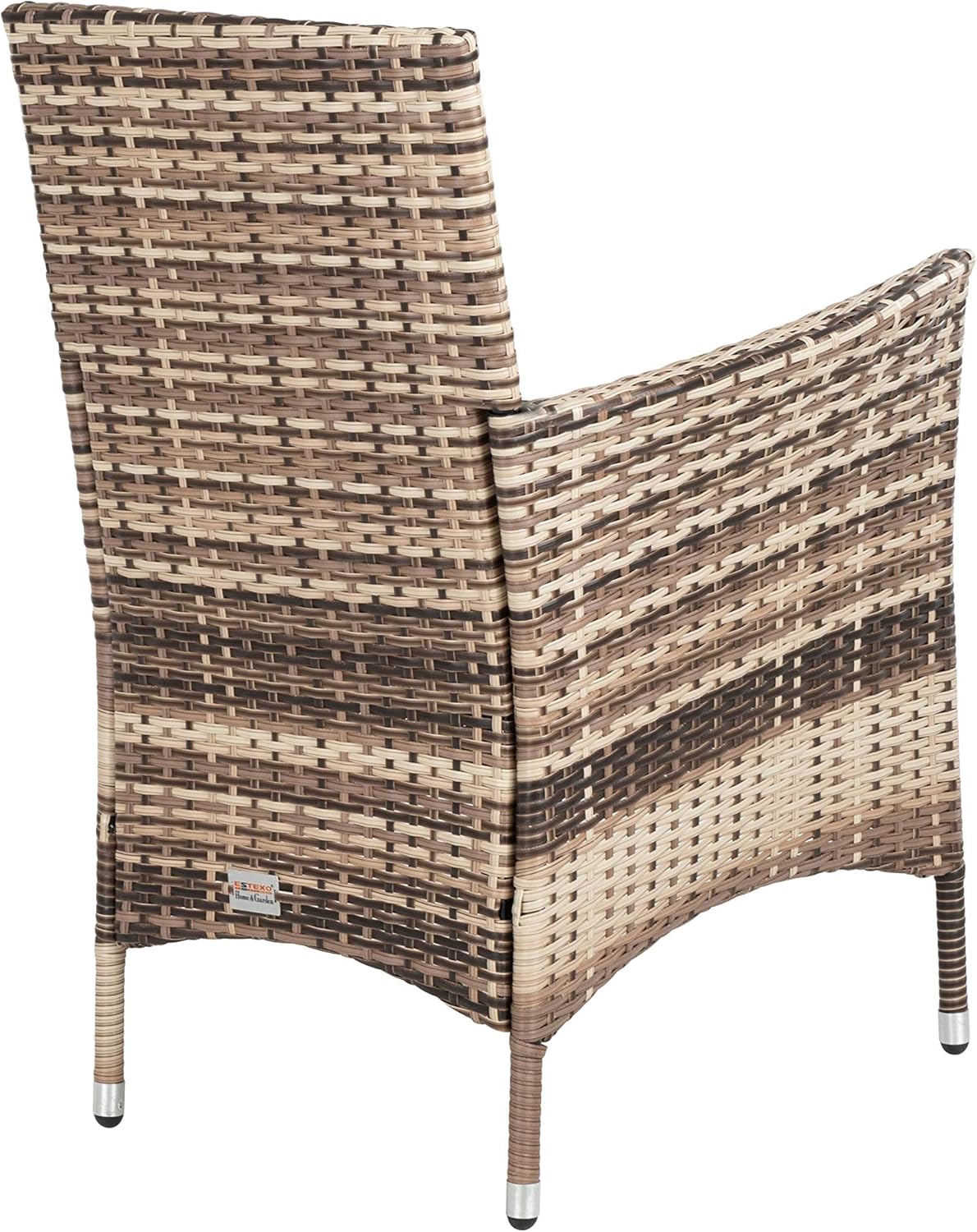 ESTEXO Polyrattan garden chair set, 2-piece chair set, rattan chair, garden chair, rattan chairs, balcony chairs, deck chairs, outdoor chairs, balcony chair, (beige-brown) - QUORE