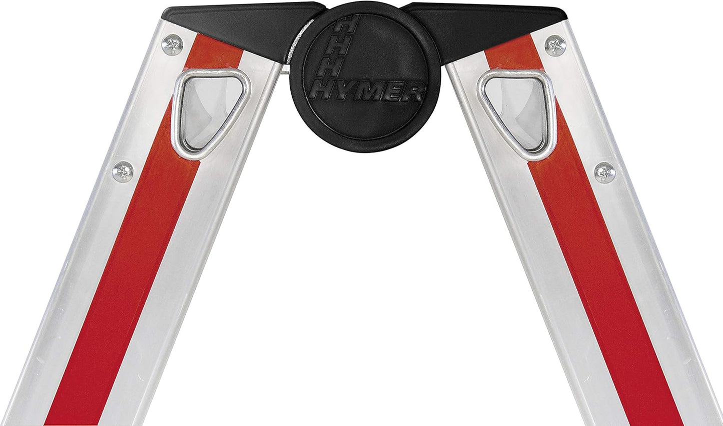 Hymer trapladder 2x4 treden (trapladder aan beide zijden beloopbaar, geanodiseerd frame, stalen scharnieren) 402408